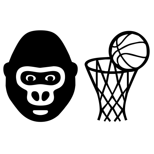 🦍🏀 Emoji Domain black and white Symbola rendering